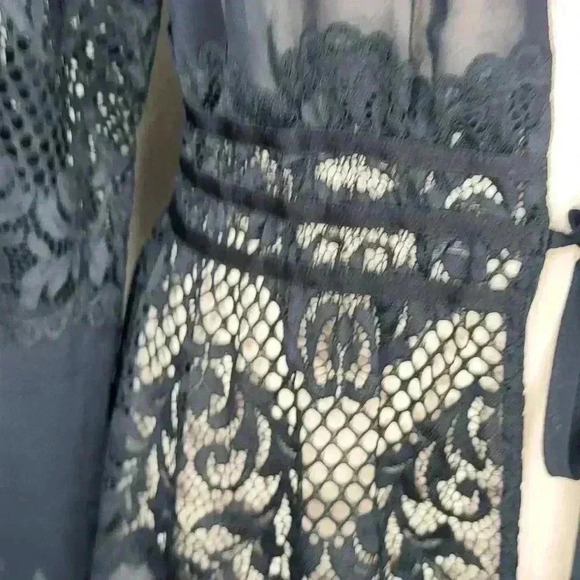 La Senza Long Black Maxi Lace Robe Sleep Size Small Medium - Picture 4 of 12